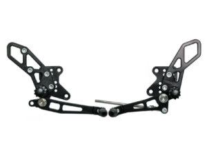 Kawasaki EX300 Ninja Adjustable Rear Sets - Vortex Racing - V2 Design - Black - `13-`17